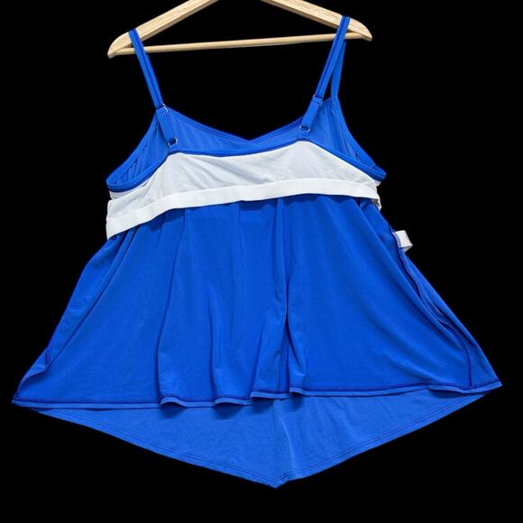 Maurices American Beach Womens 2X Royal Blue Tankini Swim Top Built In Bra - Picture 7 of 10